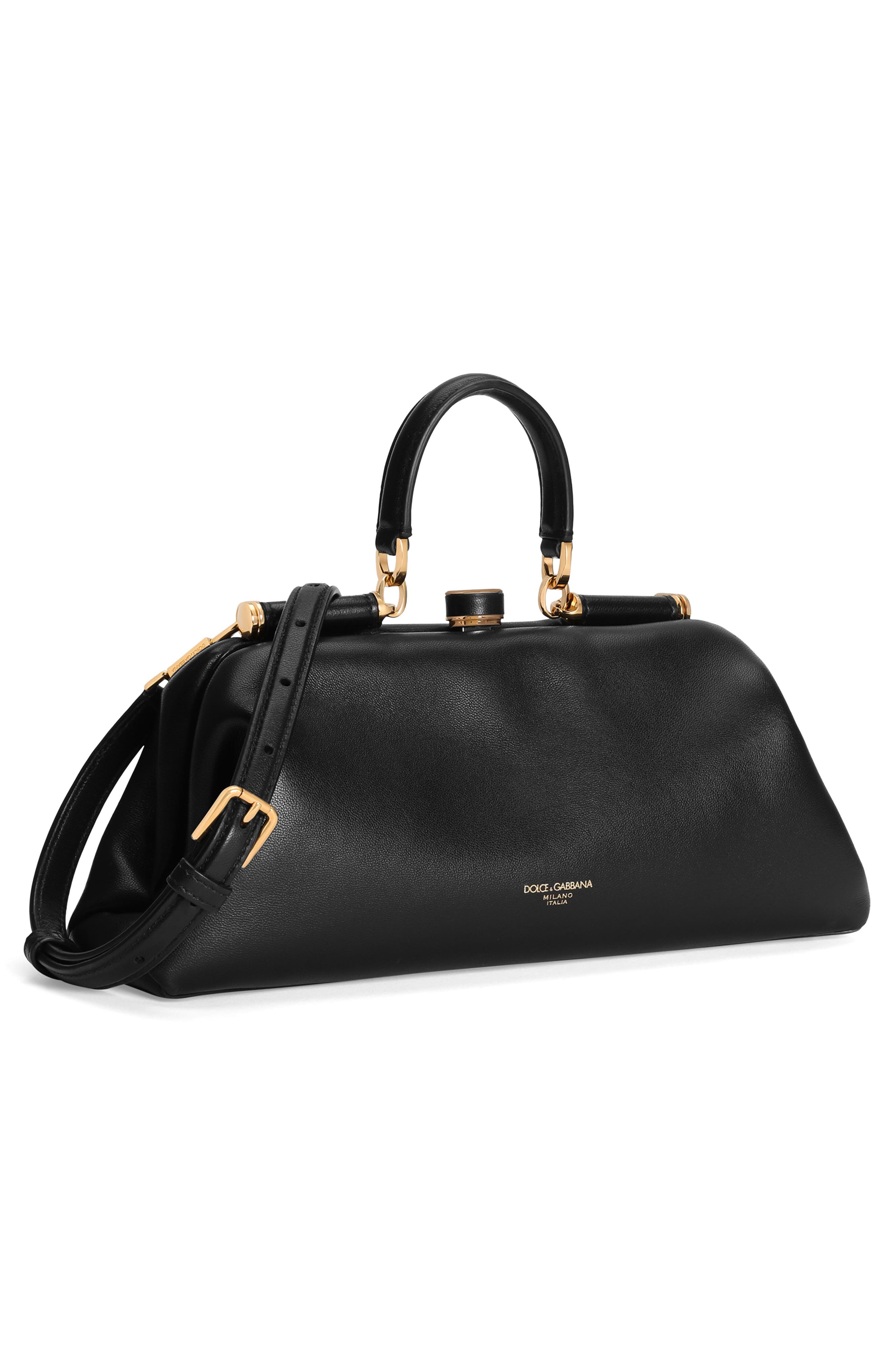 Nappa Leather Handbag, Alternate, color, NERO