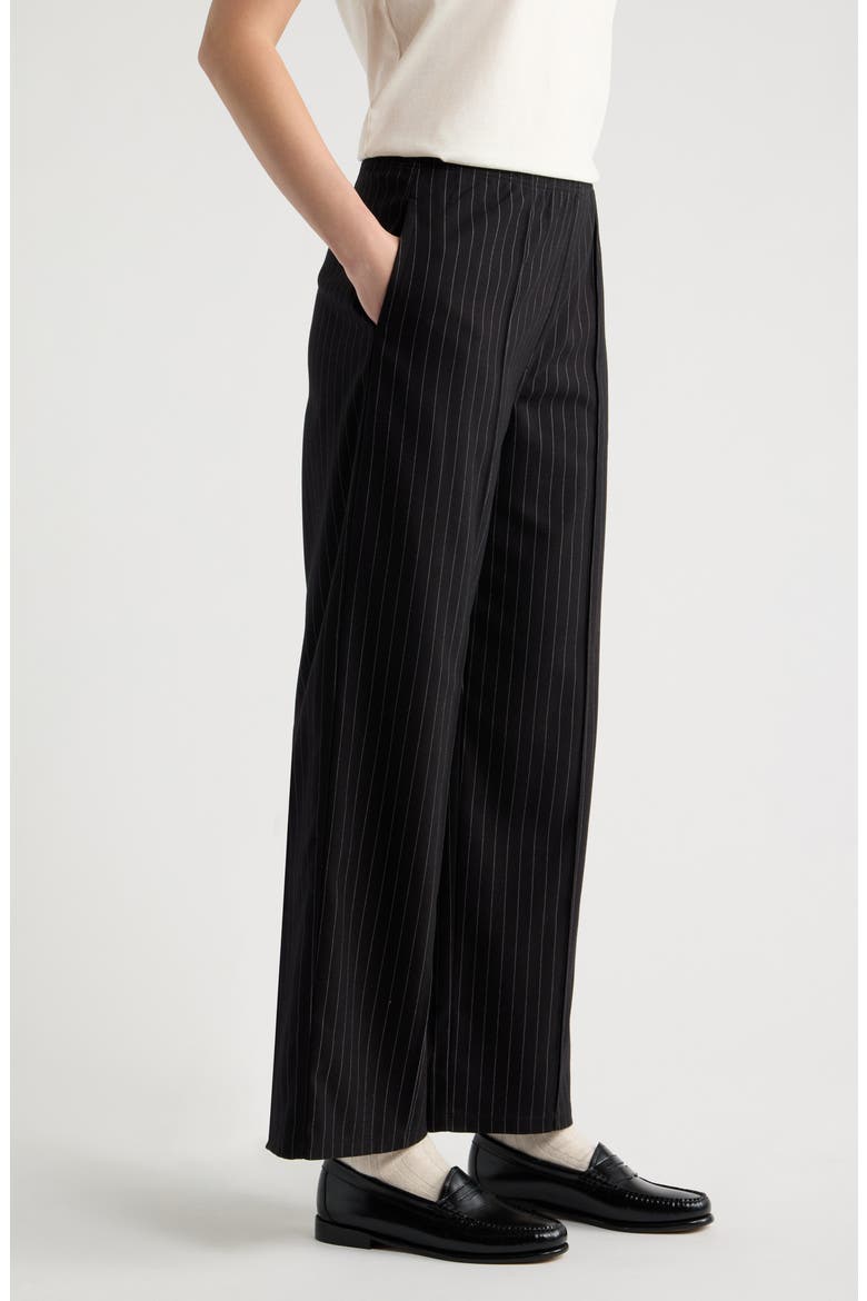 The Tracksuit Pintuck Pants, Alternate, color, BLACK/ CREAM PINSTRIPE