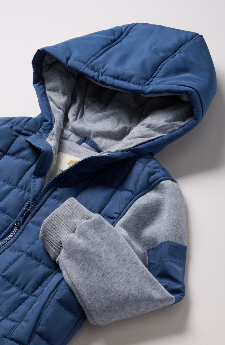 Tucker + Tate Kids' Summit Crest Mixed Media Jacket, Alternate, color, Navy Denim