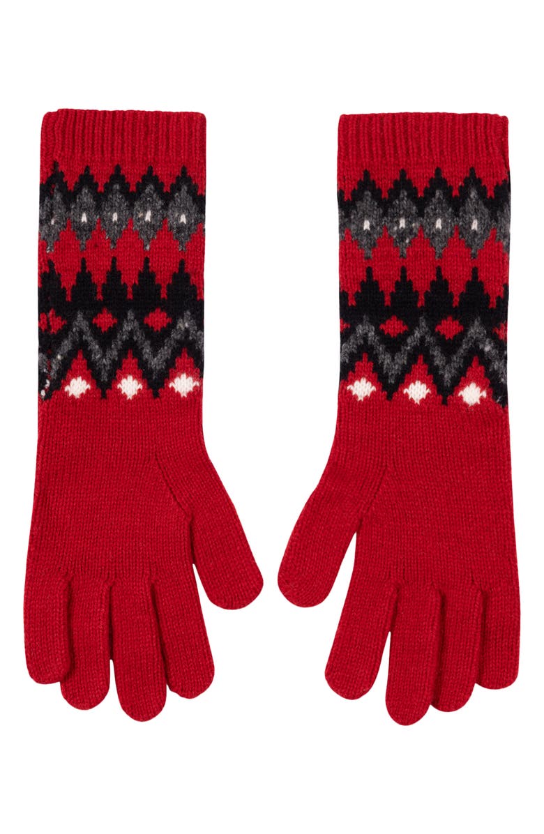 Polo Ralph Lauren Fair Isle Wool Gloves, Alternate, color, Red Multi