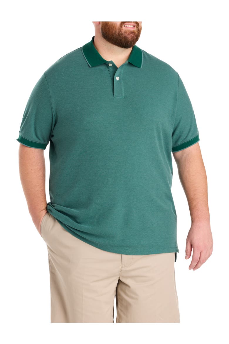 Big & Tall Oxford Tipped Polo Shirt V2, Main, color, RAINFOREST