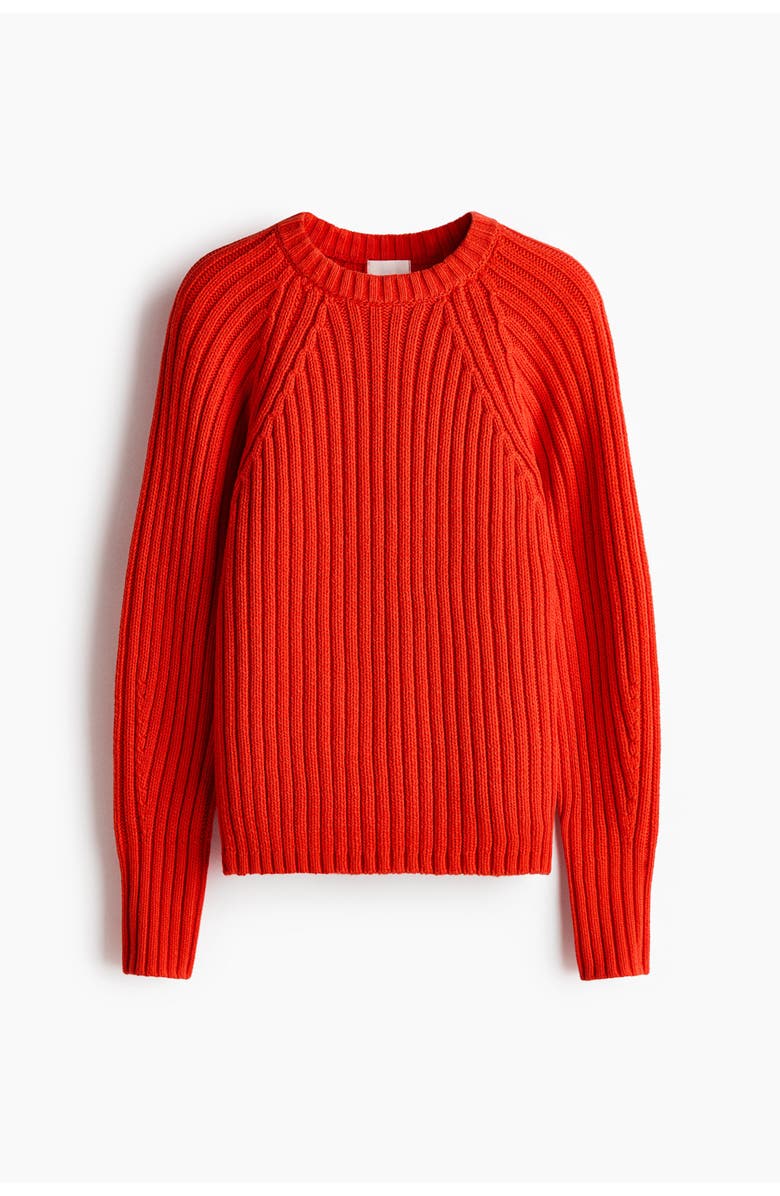 H&M Rib-knit Jumper, Main, color, Bright Red