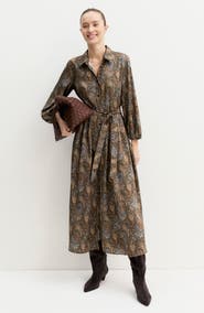 Emme Paisley Long Sleeve Shirtdress