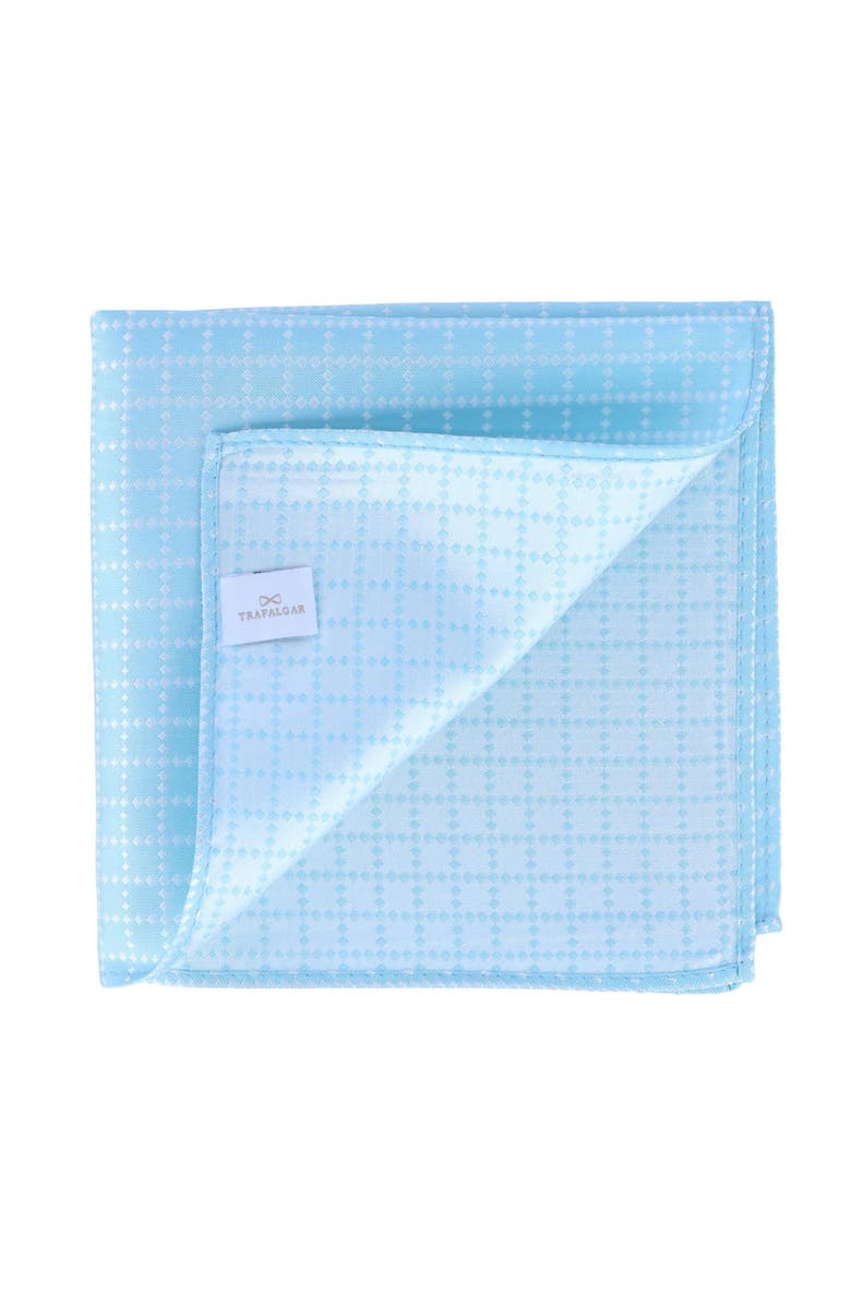 Trafalgar Rowan Geometric Pattern 12 x 12 Silk Pocket Square Set, Alternate, color, Black, Blue, Navy, Red