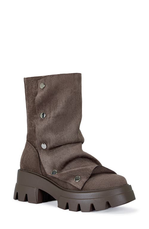 Azalea Wang Bharti Lug Sole Bootie In Brown