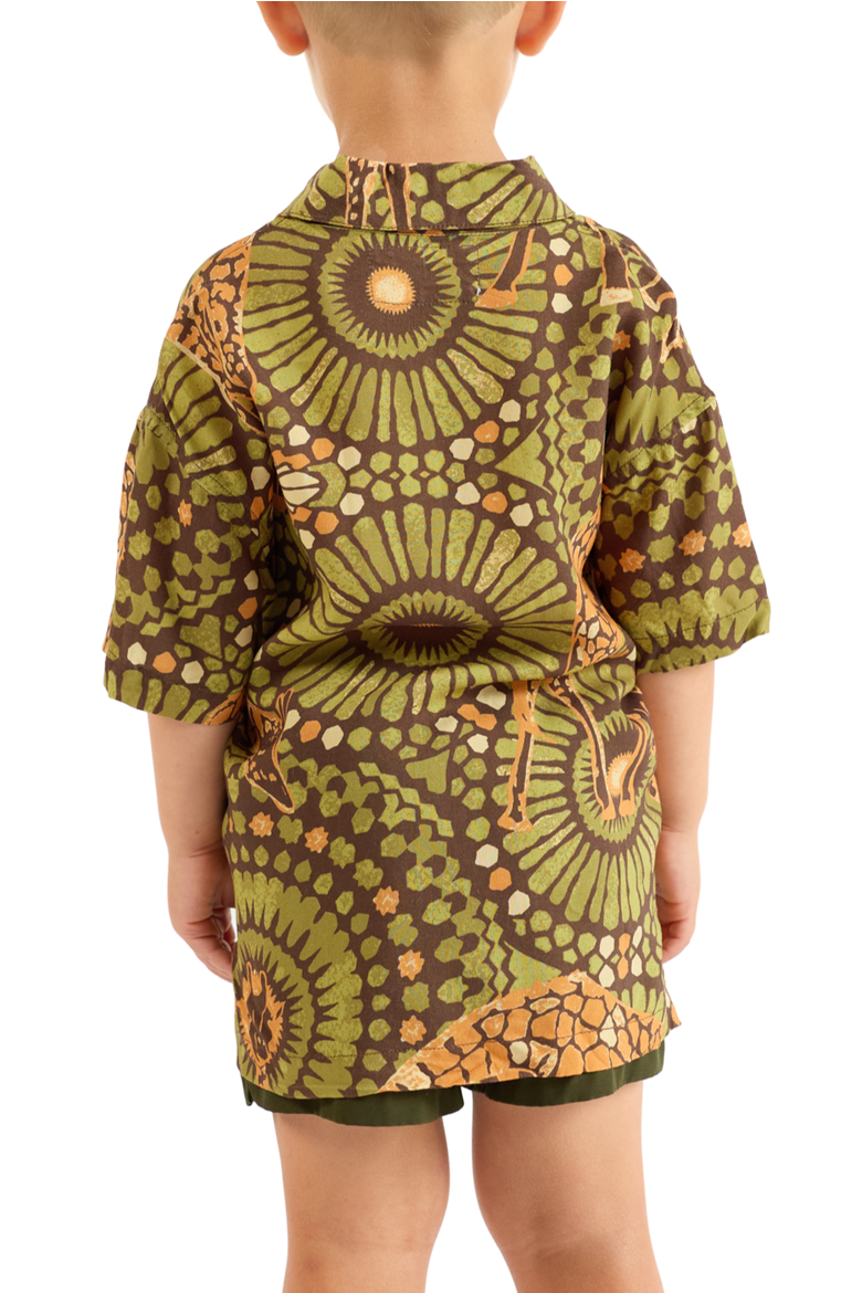 The Africa - Boys Hawaiian Shirt, Alternate, color, Brown
