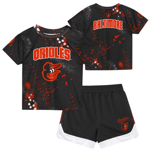 Preschool Outerstuff  Black Baltimore Orioles Pinch Hitter Infielder T-Shirt & Shorts Set