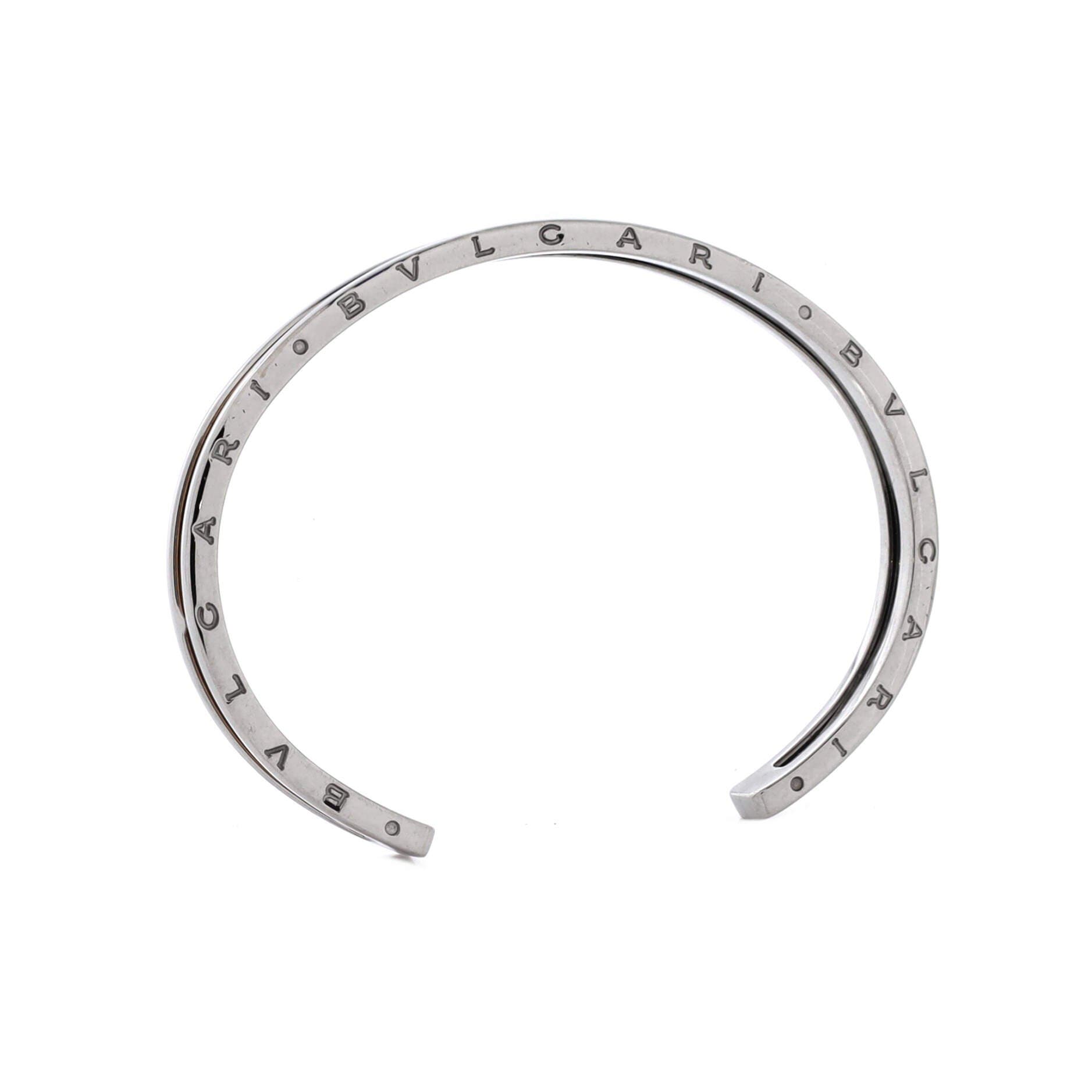 B.Zero1 Cuff Bracelet Stainless Steel and 18K Rose Gold, Alternate, color, Metallic Silver