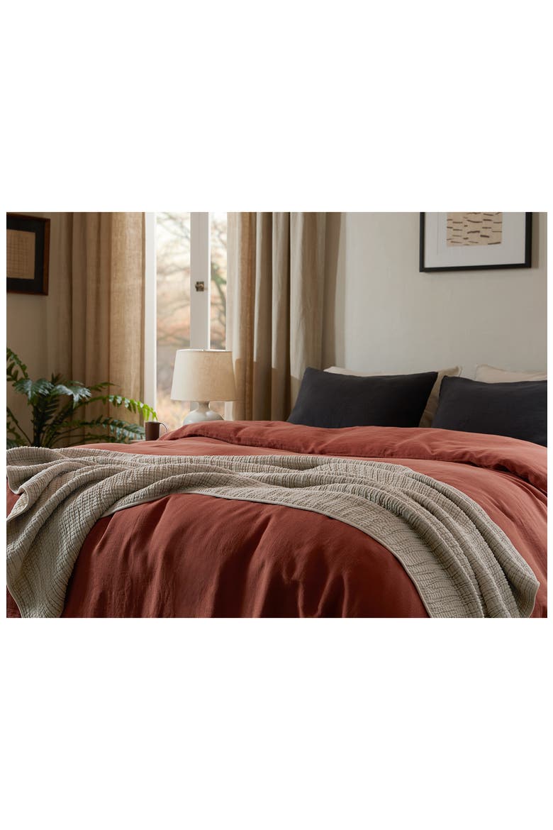 Organic Cotton Gauze Throw Blanket, Alternate, color, NATURAL AND IVORY