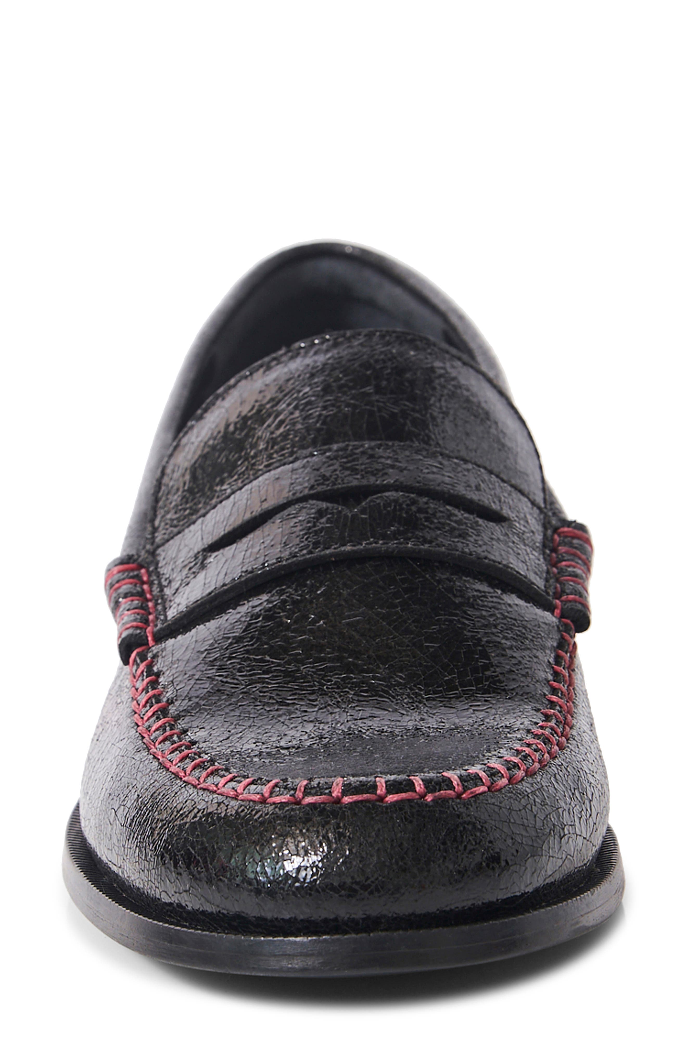 Free People Contrast Stitch Penny Loafer, Alternate, color, 