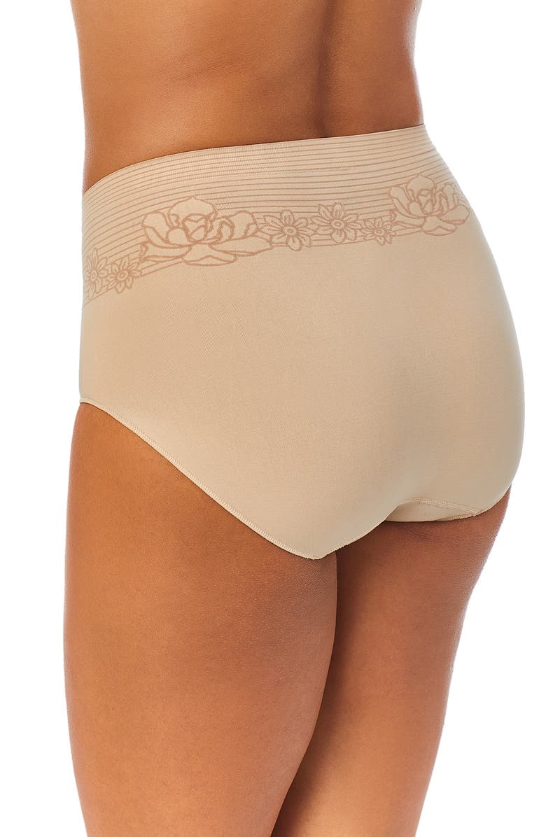 Ellen Tracy 3-Pack Floral Stripe Assorted High Leg Seamless Briefs, Alternate, color, Black/ White/ Sand