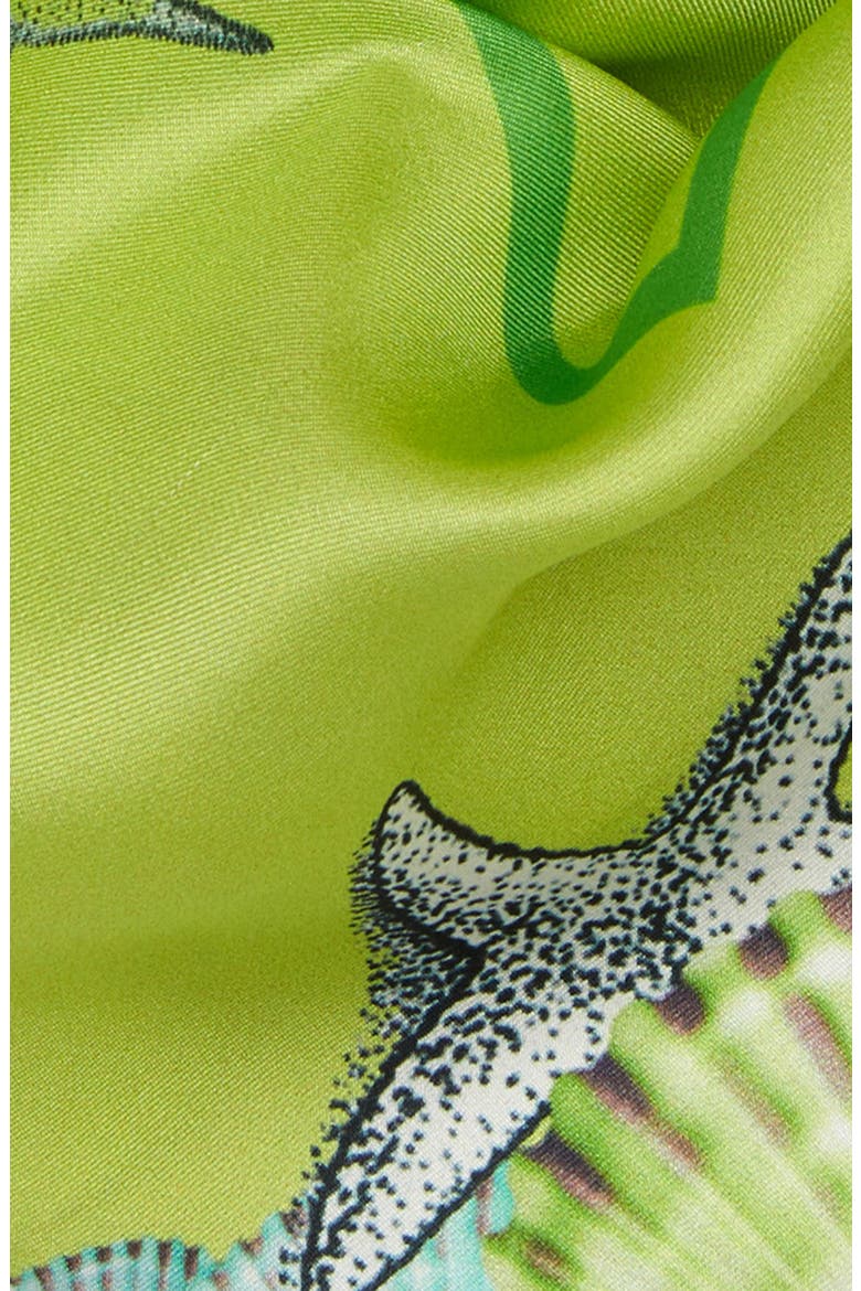 Fluorescent Shells Silk Scarf, Alternate, color, GREEN
