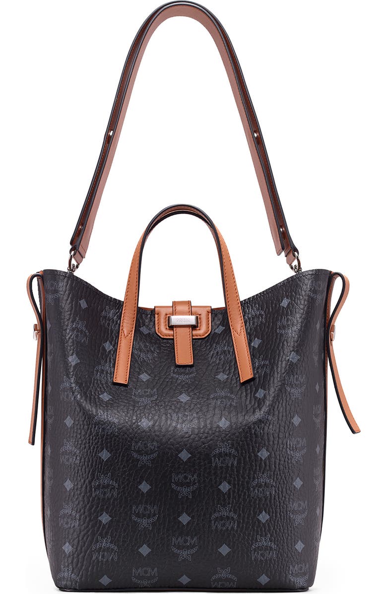 MCM Small Gunta Visetos Coated Canvas Shopper, Main, color,