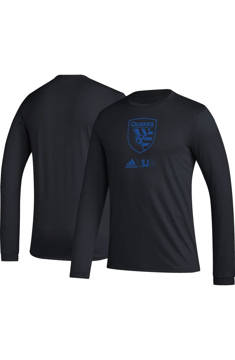 adidas Men's adidas Black San Jose Earthquakes Icon AEROREADY Long Sleeve T-Shirt, Alternate, color, 