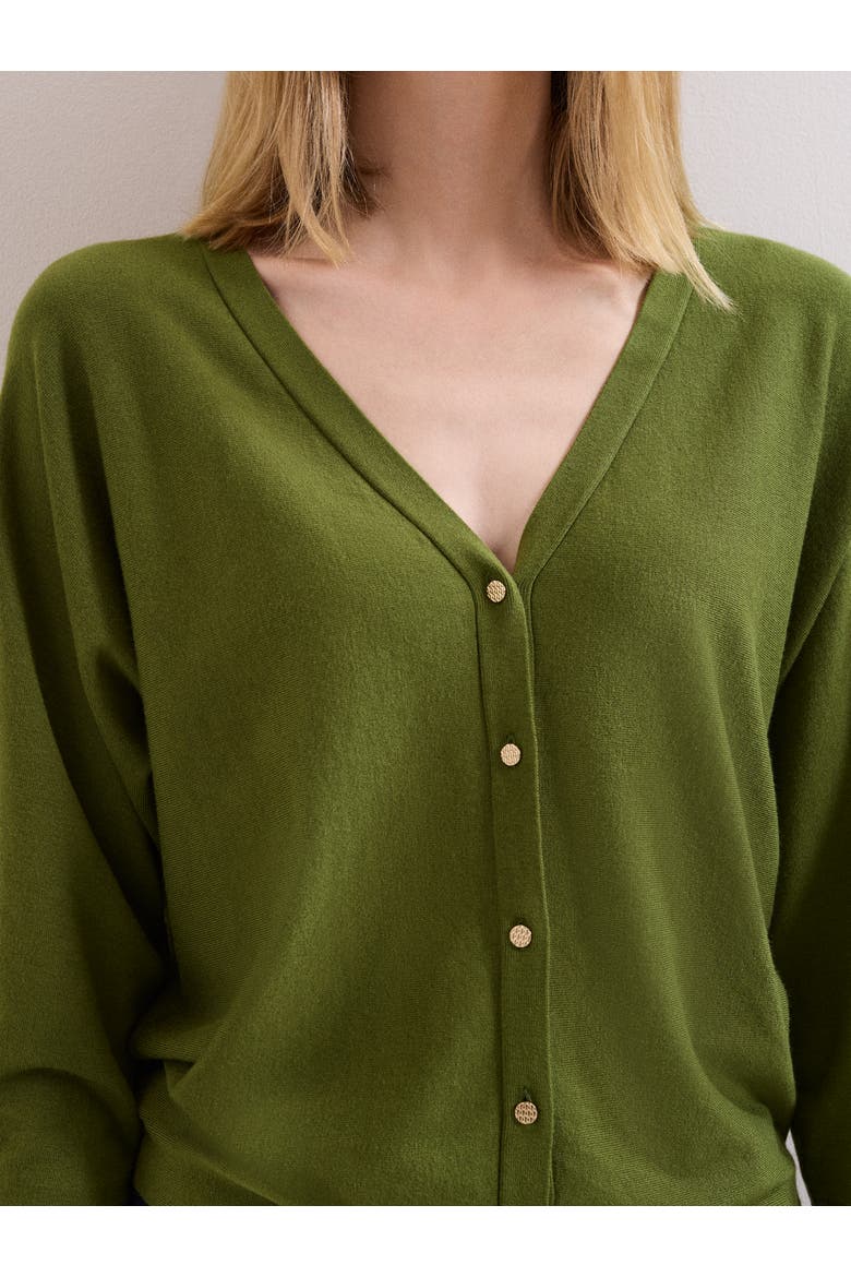 Cristine V-Neck Button-Up Cardigan, Alternate, color, Green