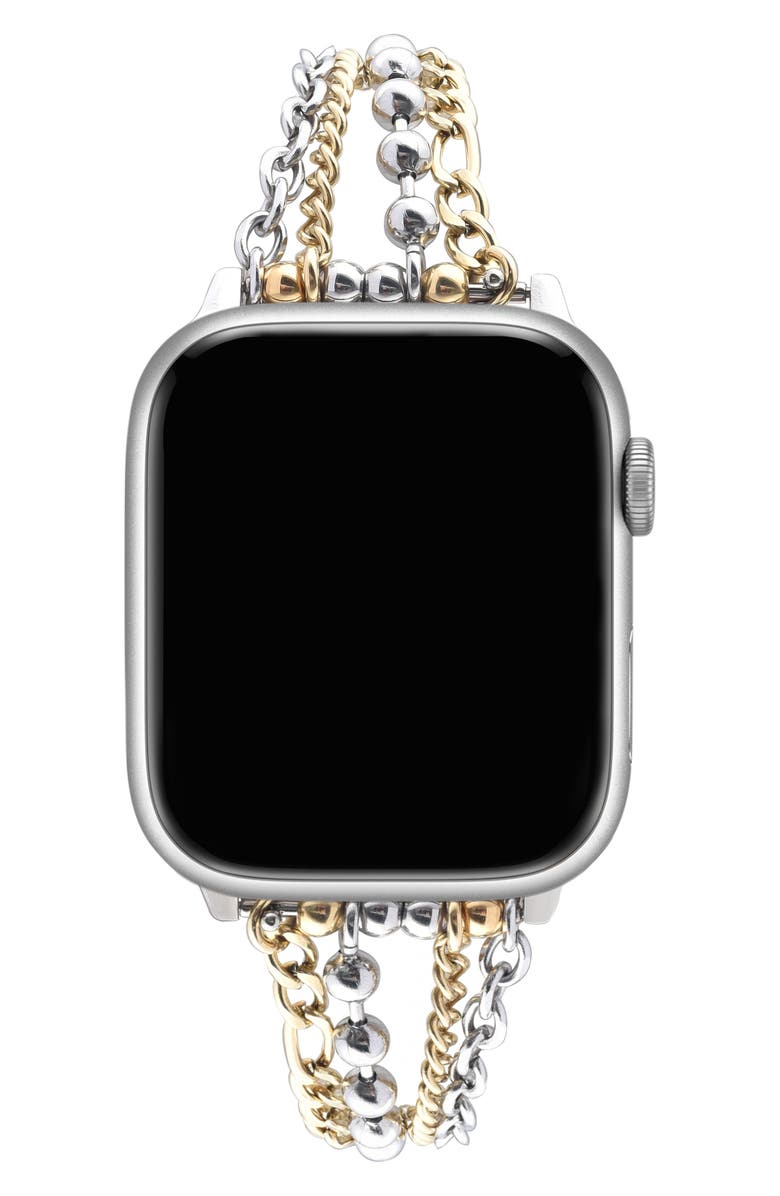 The Posh Tech Olivia Apple Watch<sup>®</sup> Bracelet Watchband, Alternate, color, Silver/ Gold
