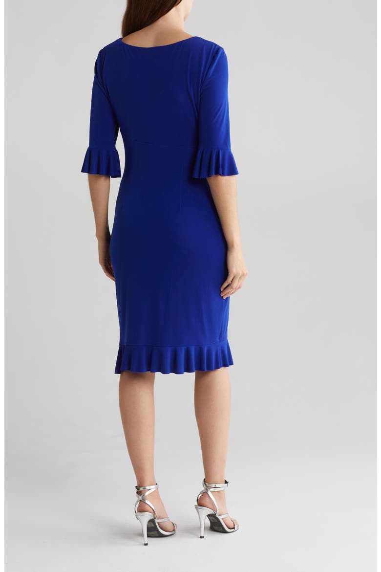 Ruffle Pleat Dress, Alternate, color, DEEP COBALT