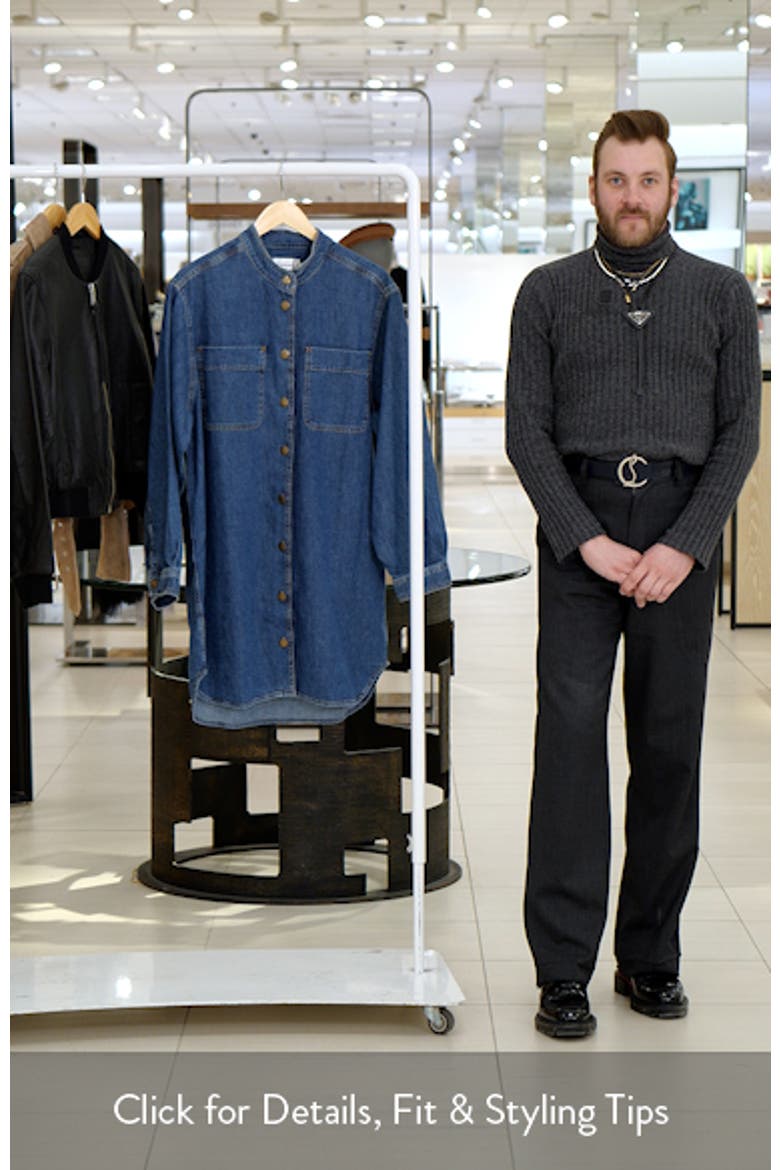 Long Sleeve Denim Mini Shirtdress video
