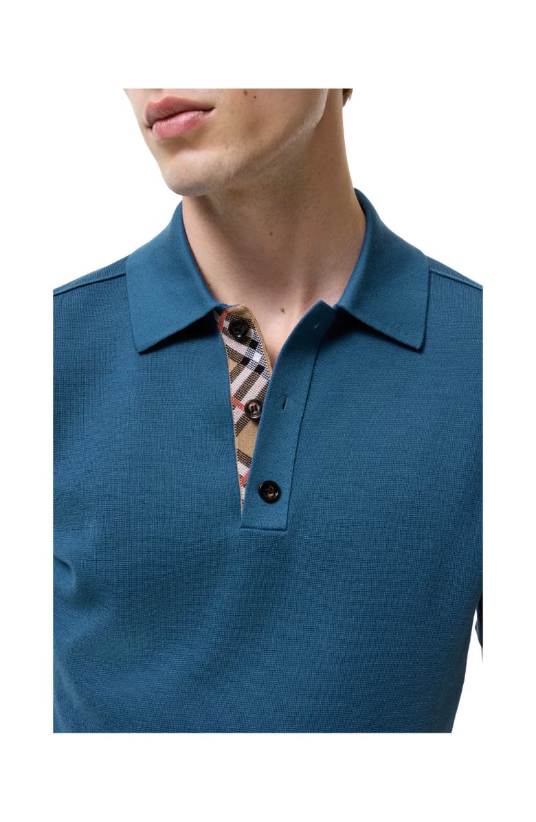 Burberry Wool Polo Shirt, Alternate, color, Maritime Blue