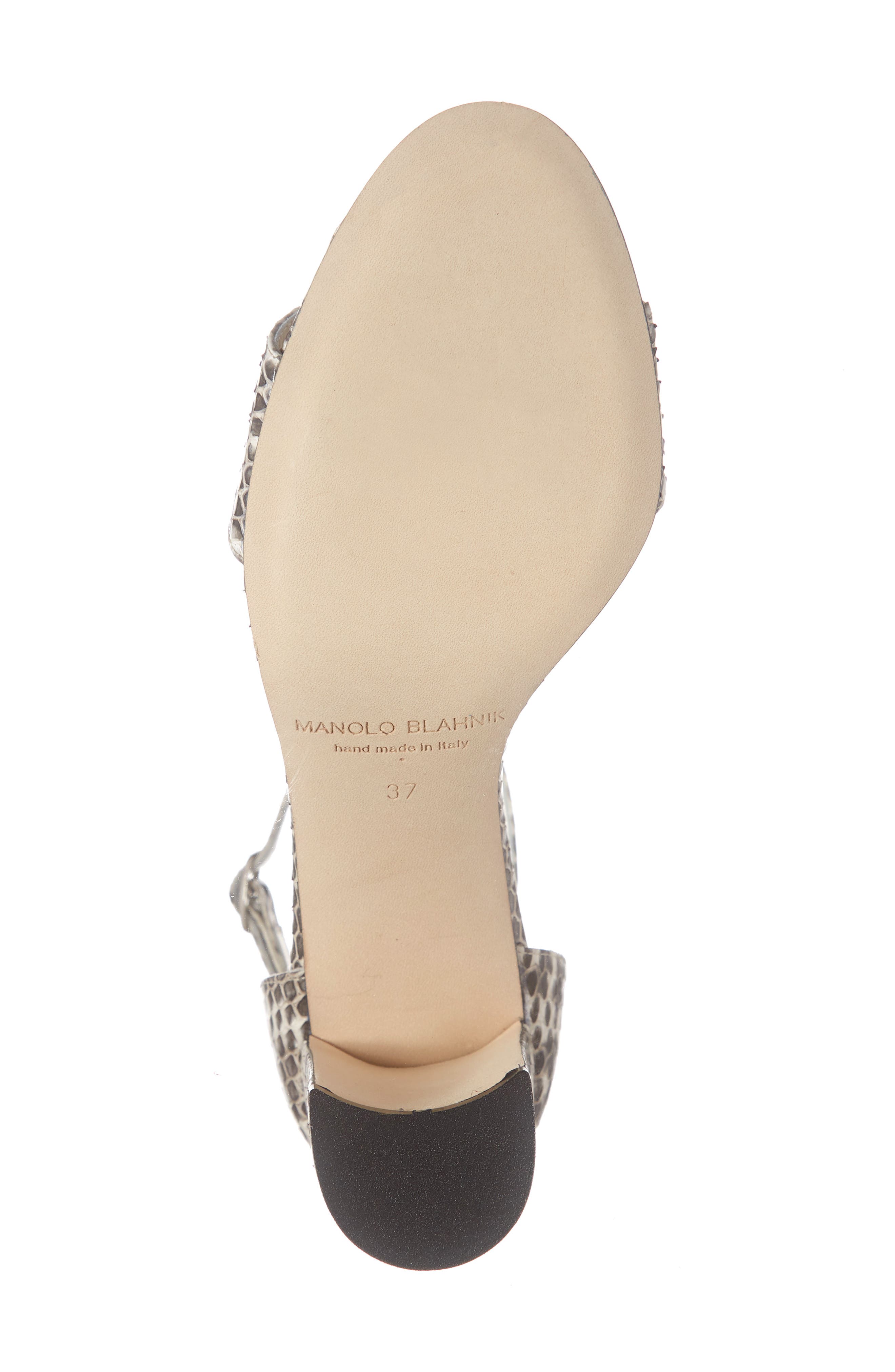 Manolo Blahnik Laurato Genuine Snakeskin Sandal, Alternate, color, 