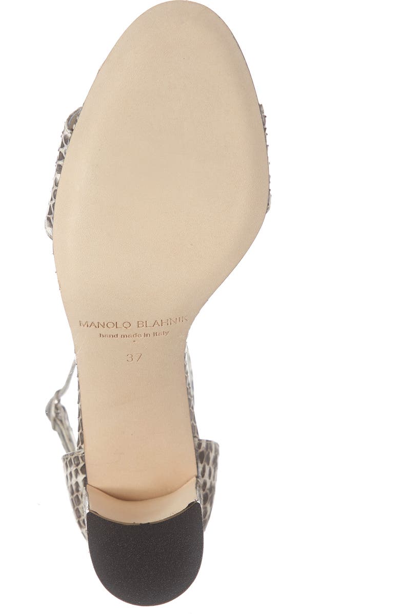 Manolo Blahnik Laurato Genuine Snakeskin Sandal, Alternate, color,