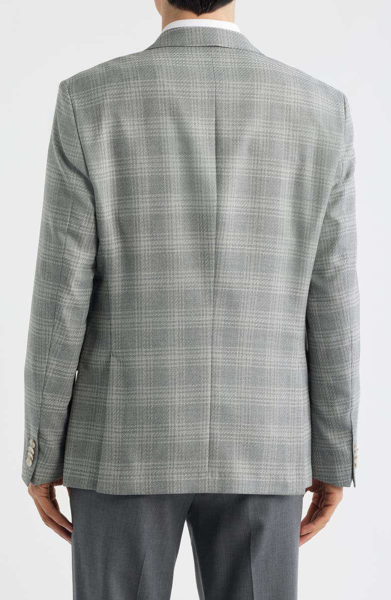 BOSS Hutson Slim Fit Grey Plaid Sport Coat, Alternate, color, Open Grey