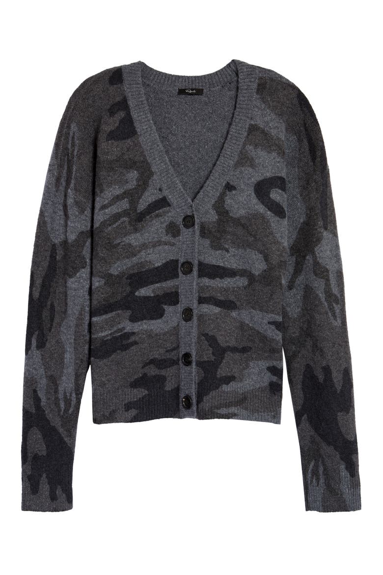 Veronica Camo Cardigan, Alternate, color, GREY CAMO