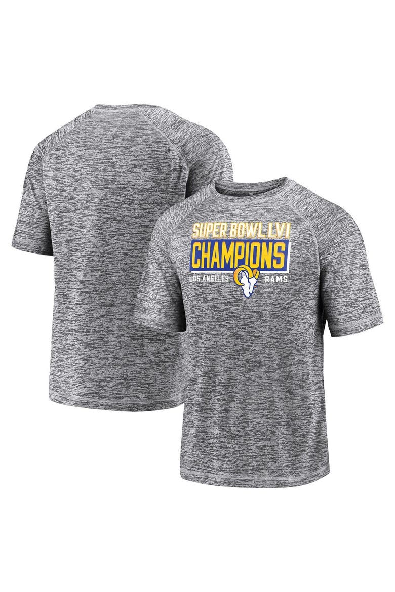 Men's Fanatics Branded Gray Los Angeles Rams Super Bowl LVI Champions Stacked Depth T-Shirt, Main, color, Gray