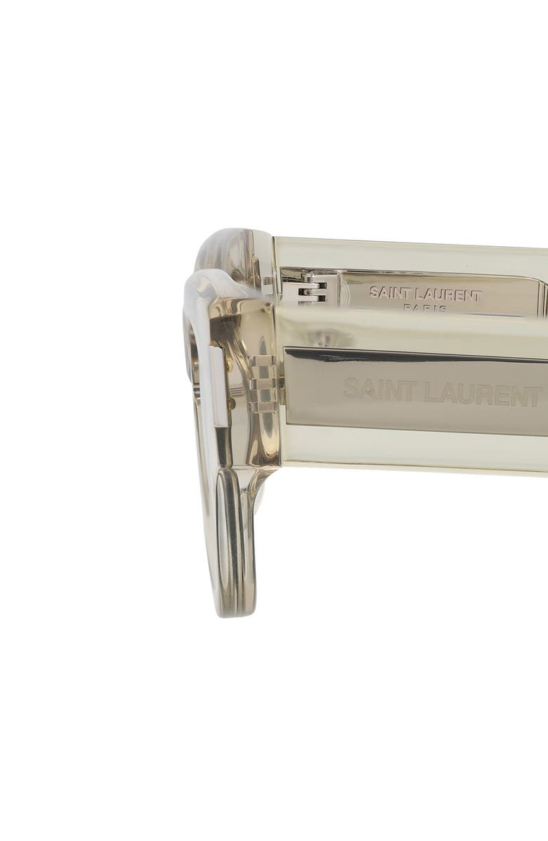 Saint Laurent 49mm Cat Eye Sunglasses, Alternate, color, Beige Beige Silver
