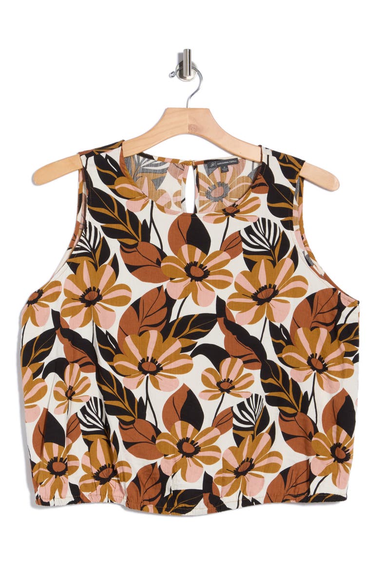 Printed Shell, Alternate, color, CREAM TAPENADE FLORAL