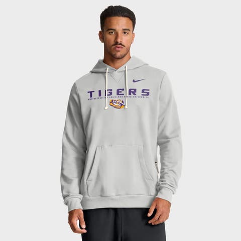 Men's Nike Gray LSU Tigers 2025 Sideline Performance Pullover Hoodie