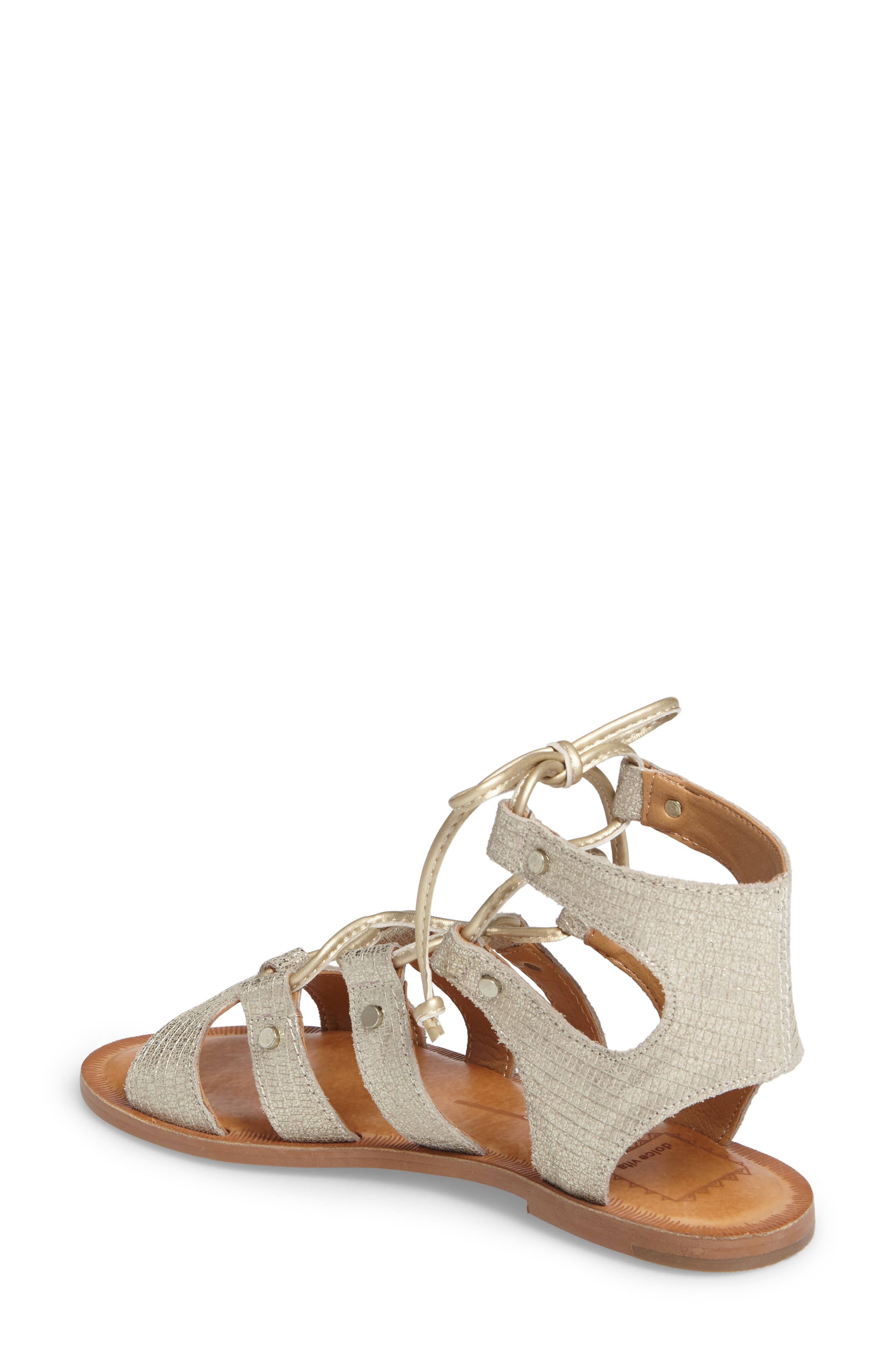 'Jasmyn' Ghillie Sandal, Alternate, color, LIGHT GOLD/GOLD LEATHER