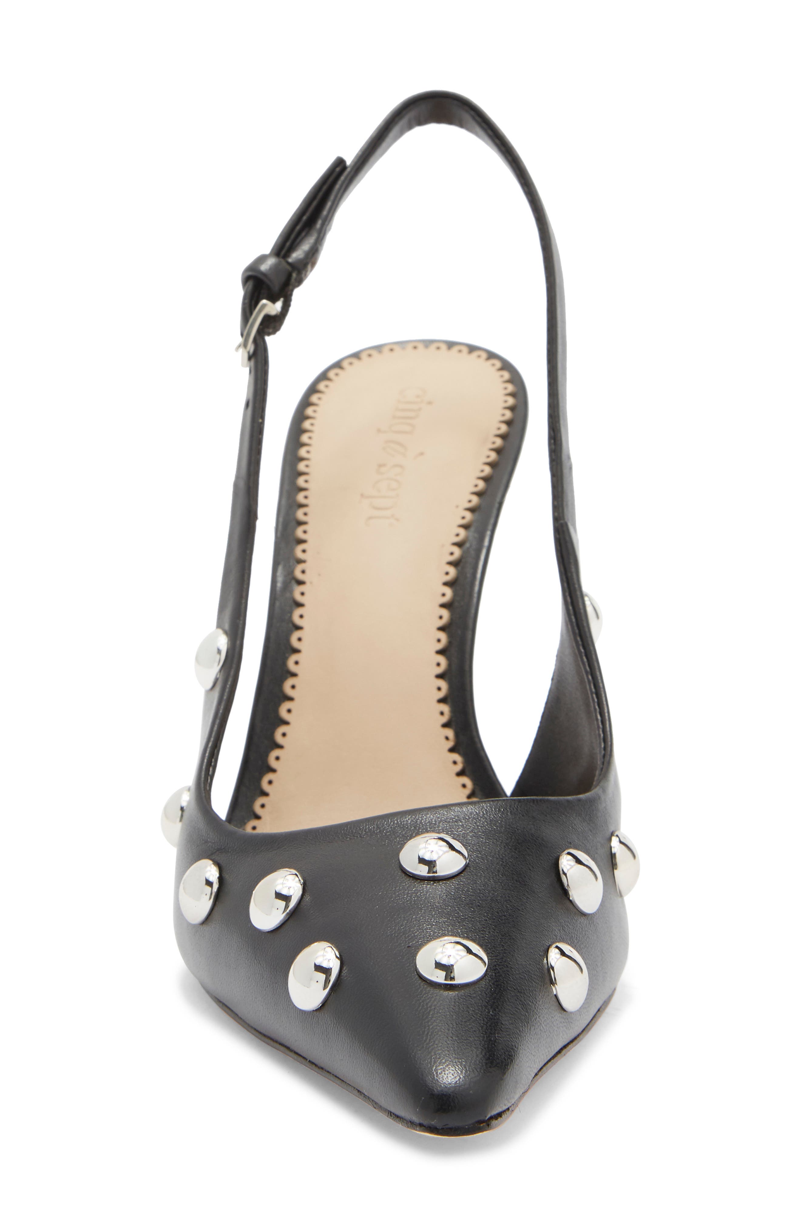 Cinq à Sept Rhonda Studded Slingback Sandal, Alternate, color, Black