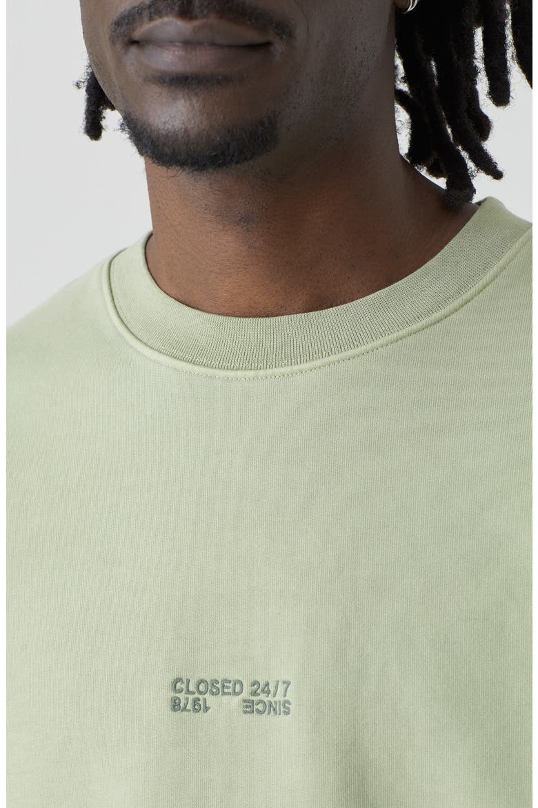 Oversize Organic Cotton Crewneck Sweatshirt, Alternate, color, TEA LEAF