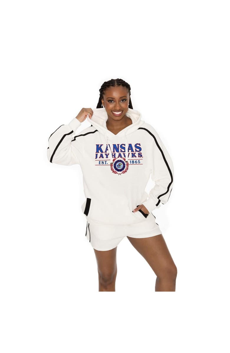 GAMEDAY COUTURE Men
s Gameday Couture Cream Kansas Jayhawks Down, Set, Go Hoodie and Shorts Lounge Set, Main, color, Cream