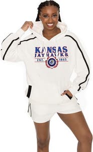 GAMEDAY COUTURE Men's Gameday Couture Cream Kansas Jayhawks Down, Set, Go Hoodie and Shorts Lounge Set
