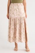 Elie Tahari Smocked Waist Tiered Midi Skirt