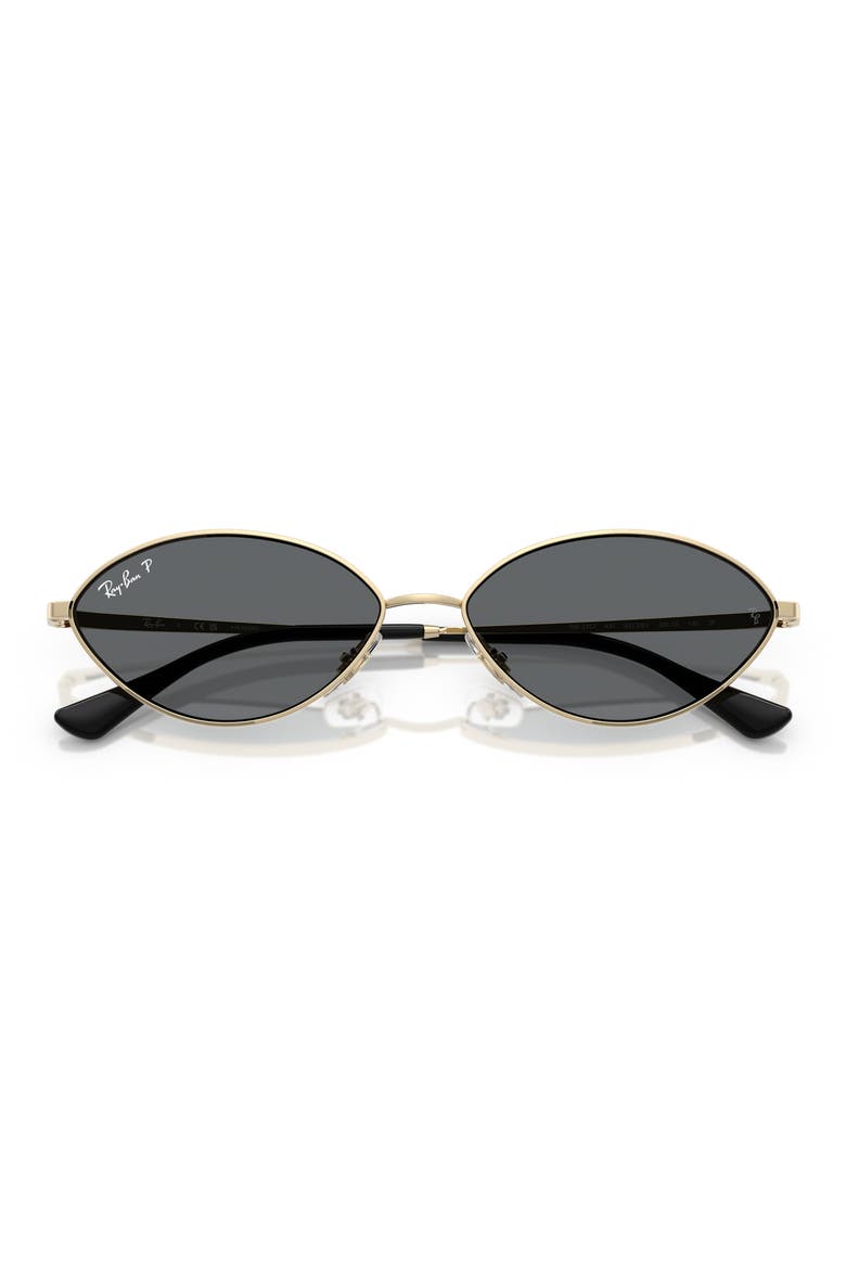 Kai 56mm Polarized Oval Sunglases, Alternate, color, PALE GOLD / DARK GREY POLAR