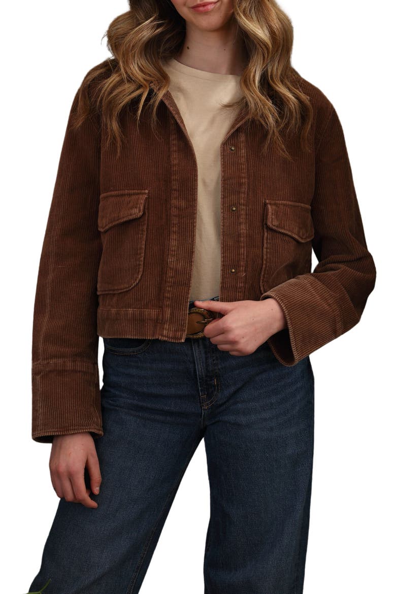 Garment Washed Corduroy Jacket, Main, color, BROWN