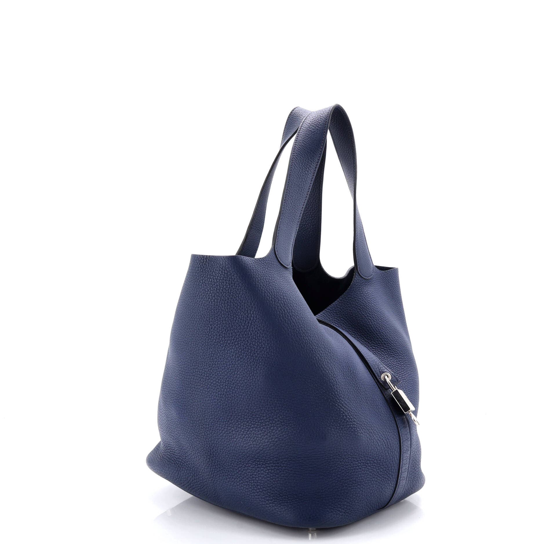 Pre-Owned Hermes Picotin Lock Bag Clemence GM, Alternate, color, Bleu De Malte