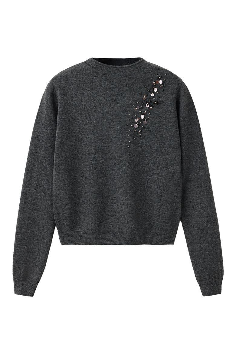 Diamond Crewneck Sweater, Alternate, color, CHARCOAL