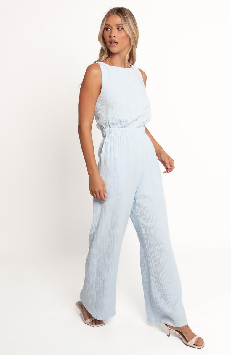 Petal & Pup Brenna Cotton Gauze Jumpsuit, Alternate, color, Pale Blue