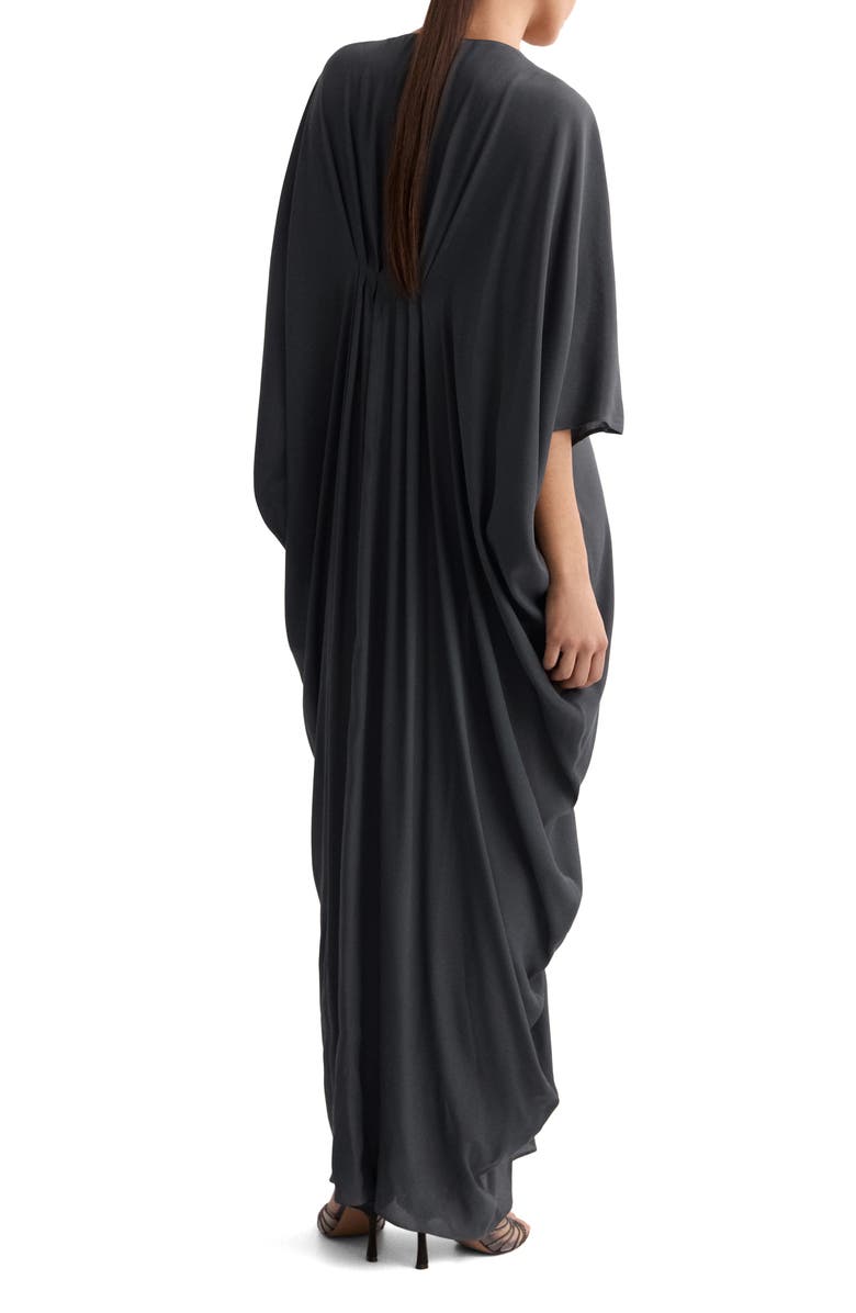 MANGO Drape Maxi Dress, Alternate, color, Charcoal