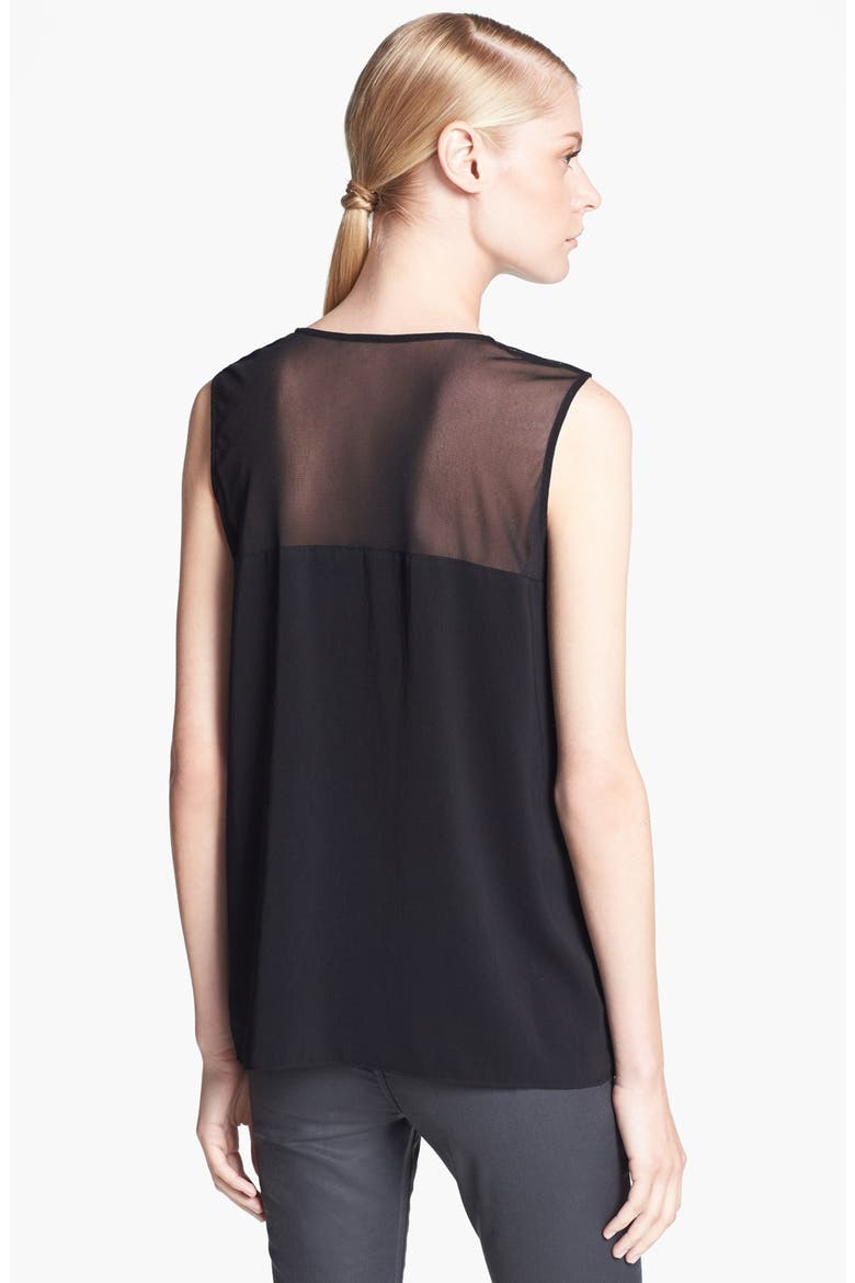 HELMUT Helmut Lang 'Nexa' Mesh Inset Top, Alternate, color, BLACK