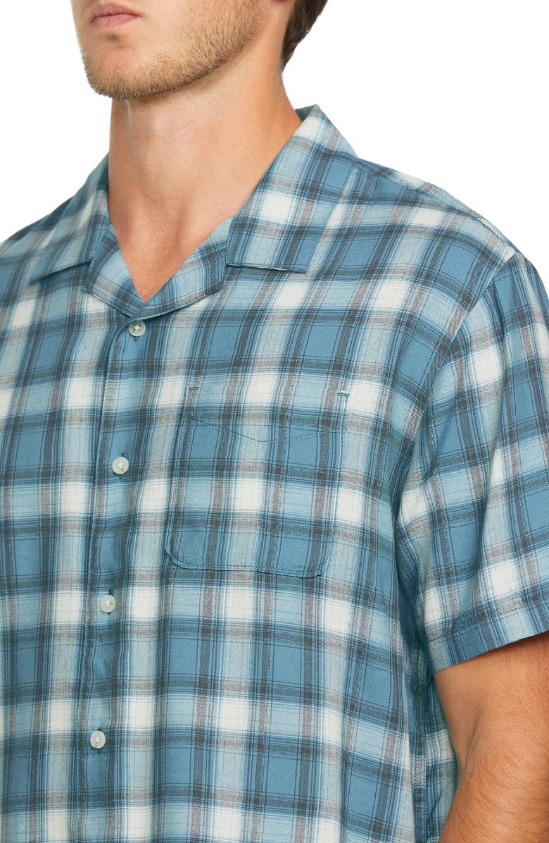 Volcom Stone Facet Plaid Cotton & Viscose Camp Shirt, Alternate, color, 