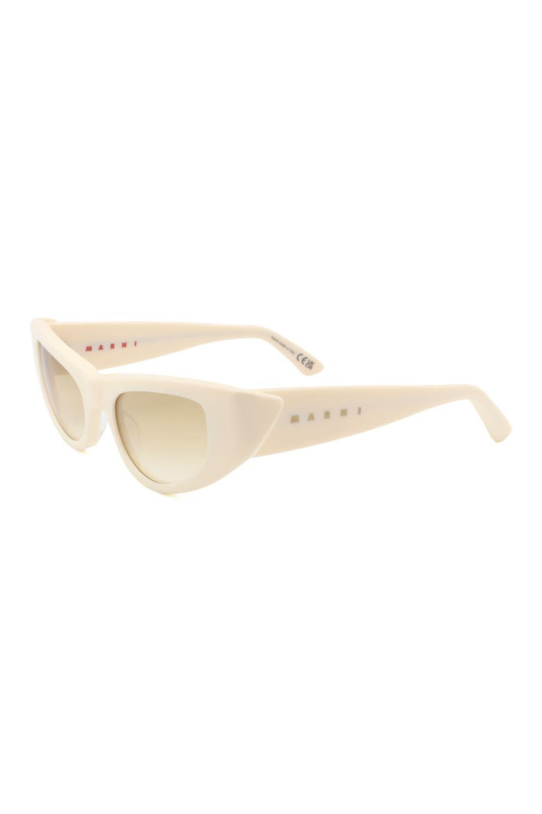 53mm Wrap Sunglasses, Alternate, color, WHITE / BROWN