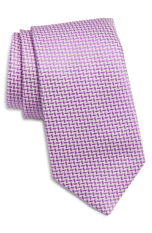 Jack Victor Gervais Chevron Jacquard Silk Tie In Pink