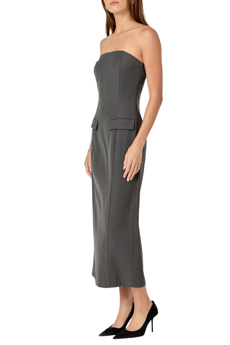 Strapless Maxi Dress, Alternate, color, CHARCOAL