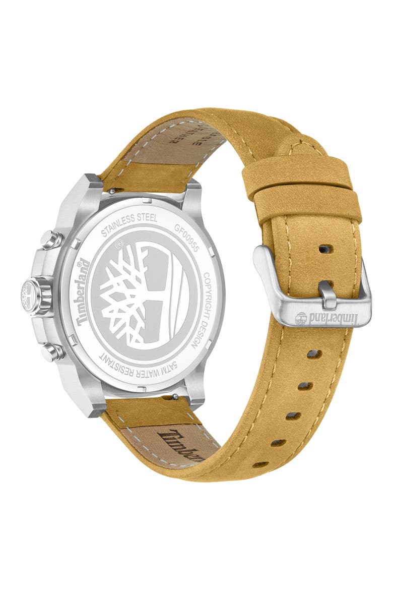 Fast Strike Chronograph Leather Strap Watch, 46mm, Alternate, color, BROWN DARK
