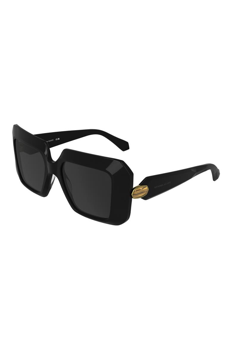 Brooke 54mm Square Sunglasses, Alternate, color, BLACK